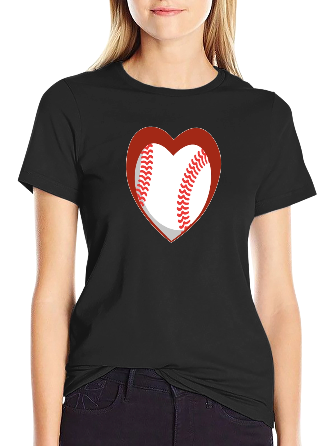 Baseball Heart T-Shirt - Sporty Casual Tee