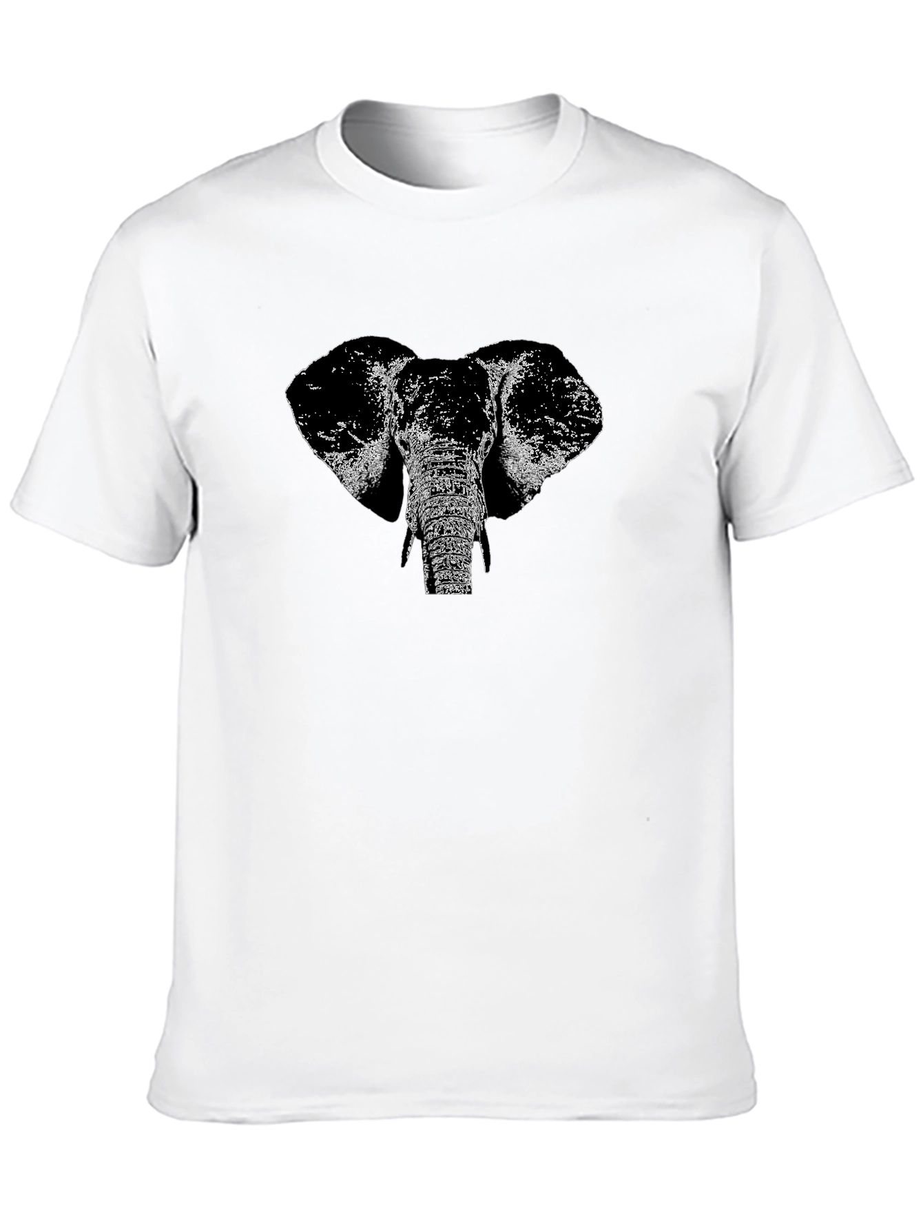 Elephant Graphic Print Black T-Shirt