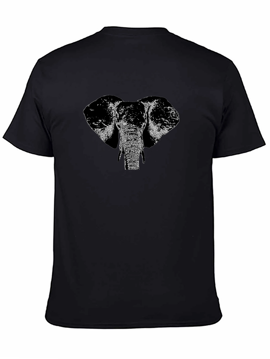 Elephant Graphic Print Black T-Shirt