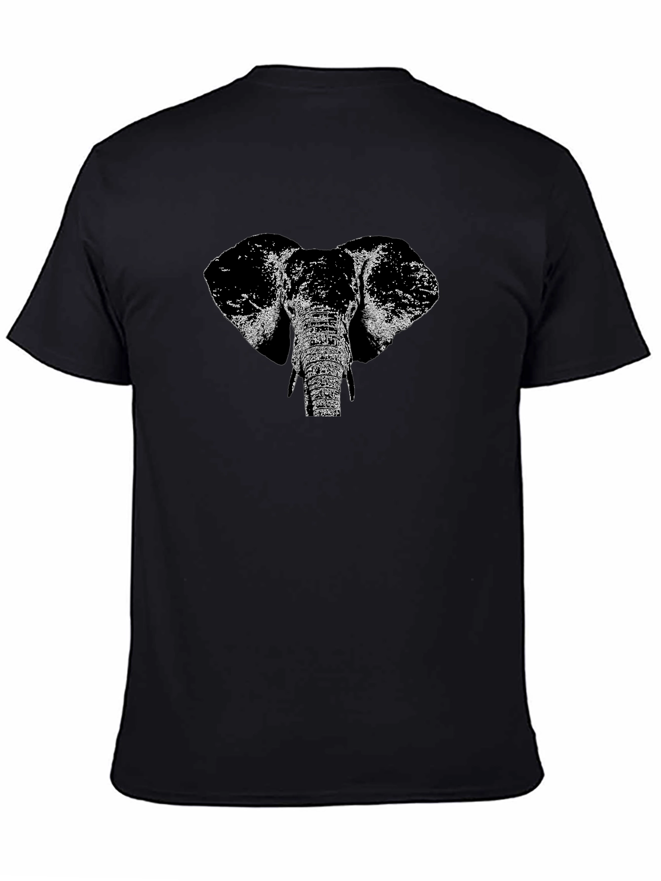 Elephant Graphic Print Black T-Shirt