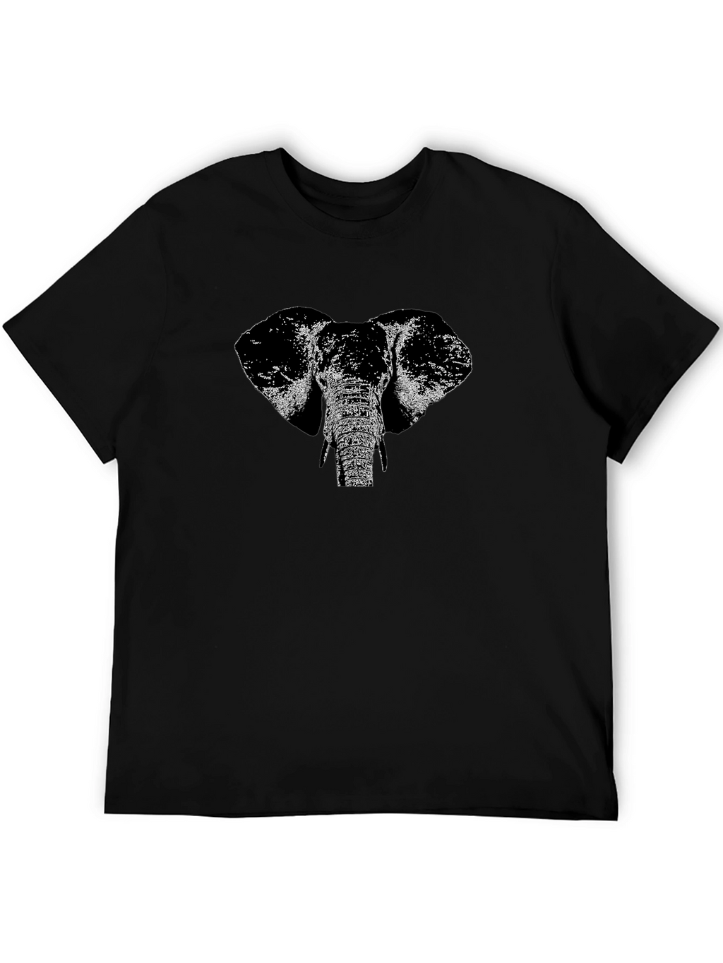 Elephant Graphic Print Black T-Shirt