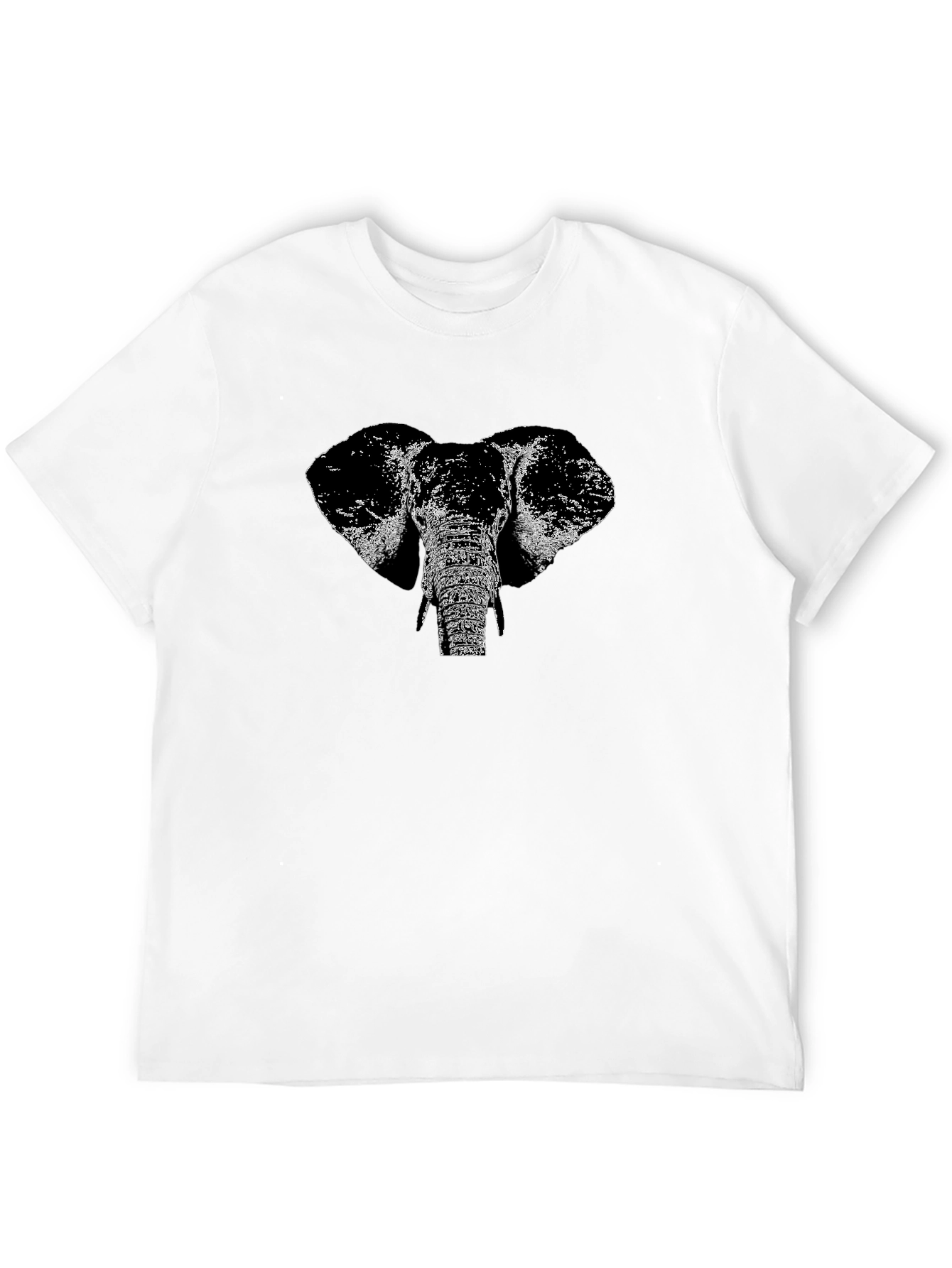 Elephant Graphic Print Black T-Shirt