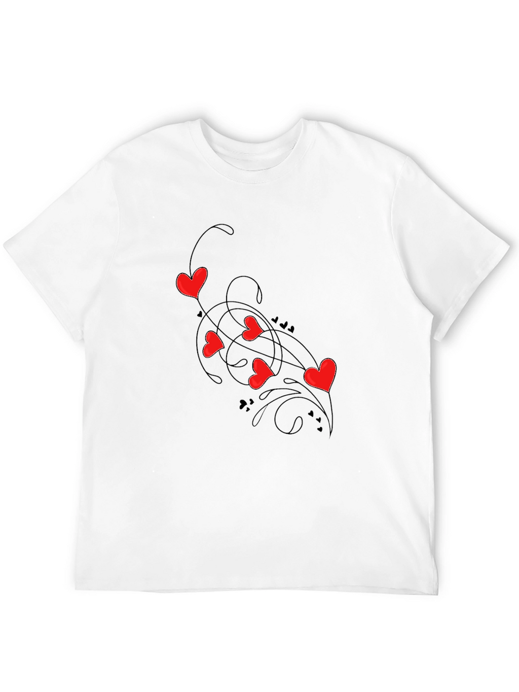 Heart Swirl Black Graphic Tee