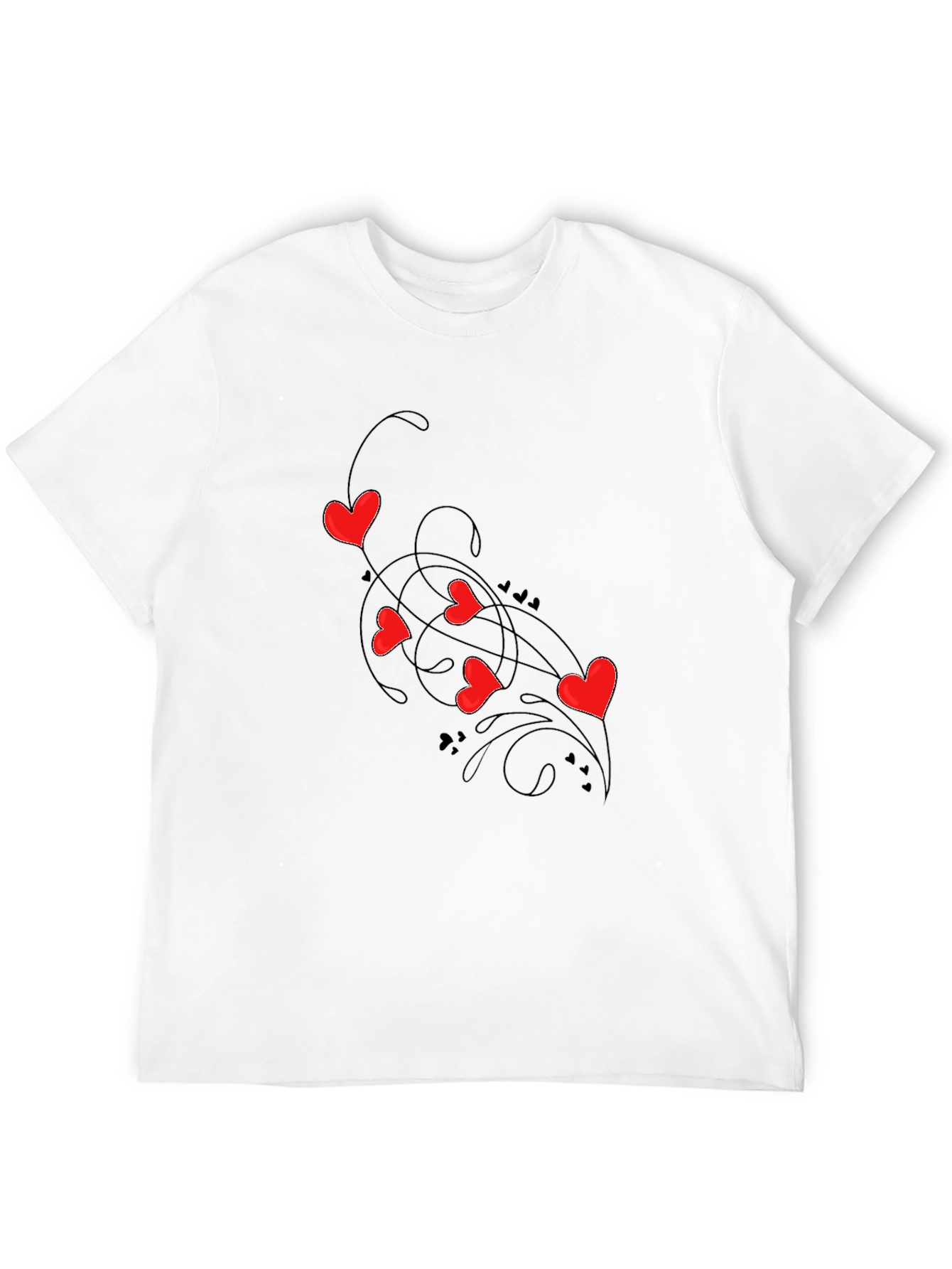 Heart Swirl Black Graphic Tee