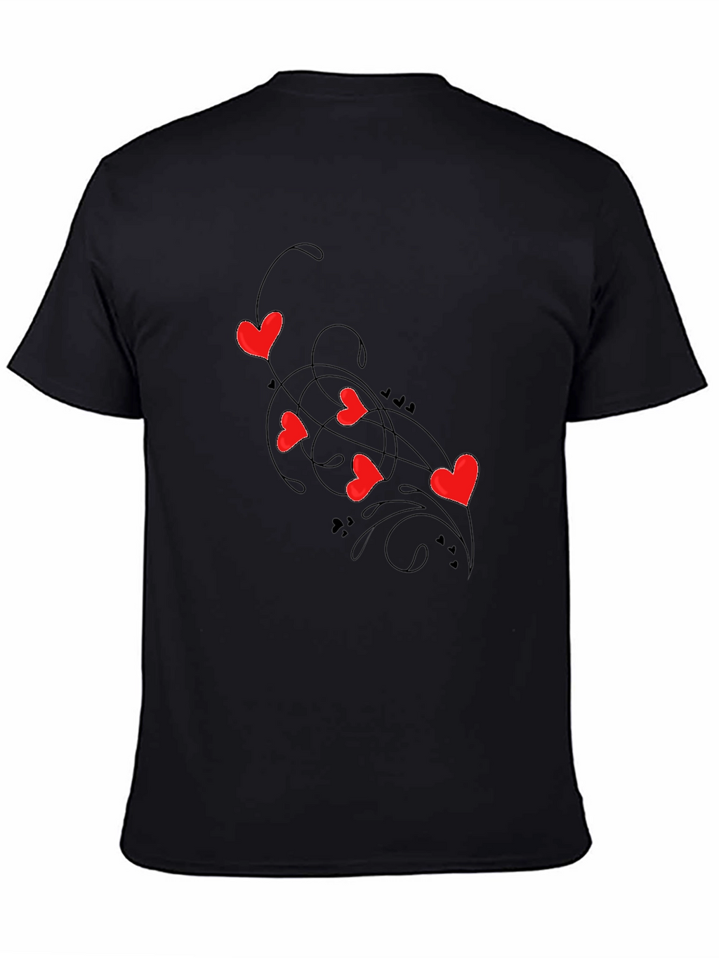 Heart Swirl Black Graphic Tee