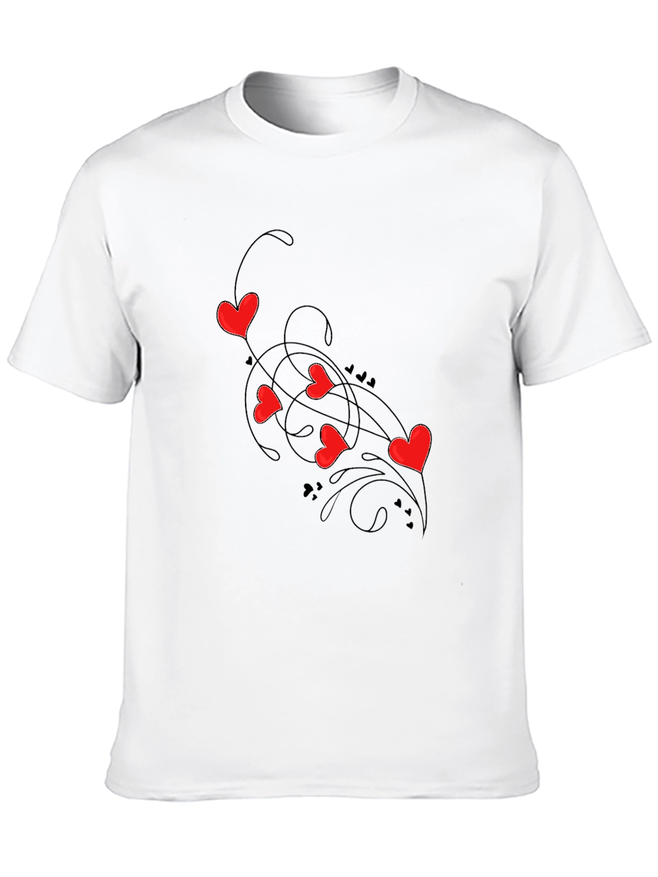 Heart Swirl Black Graphic Tee