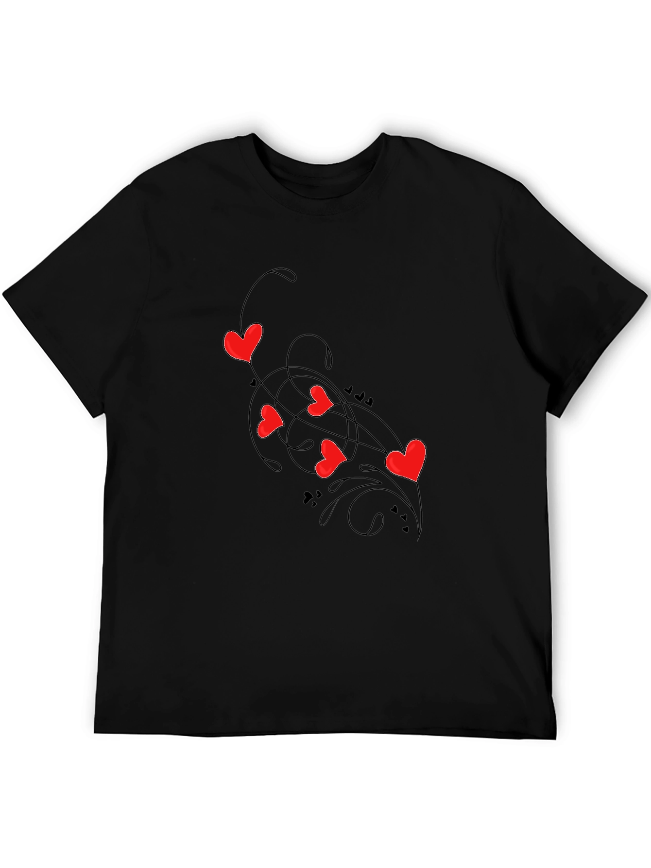 Heart Swirl Black Graphic Tee
