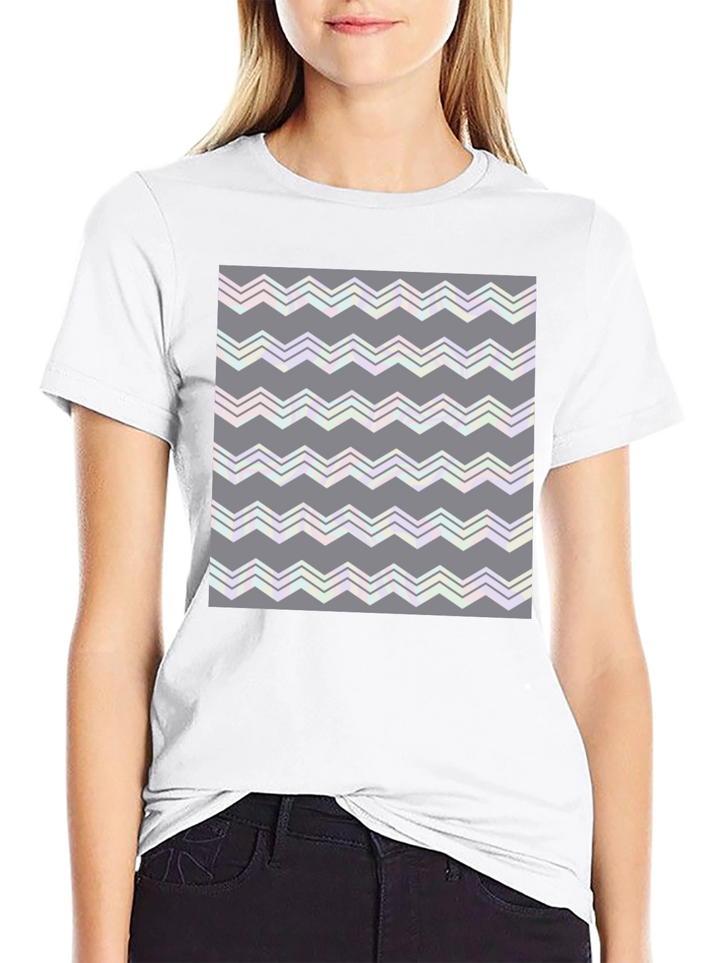 Abstract Zig-Zag Pattern T-Shirt