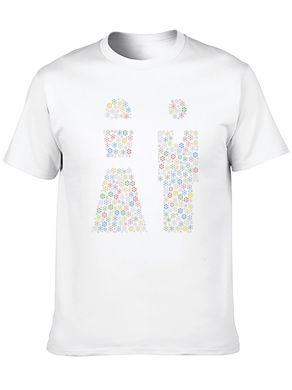 Geometric Snowflake Mens Black T-Shirt