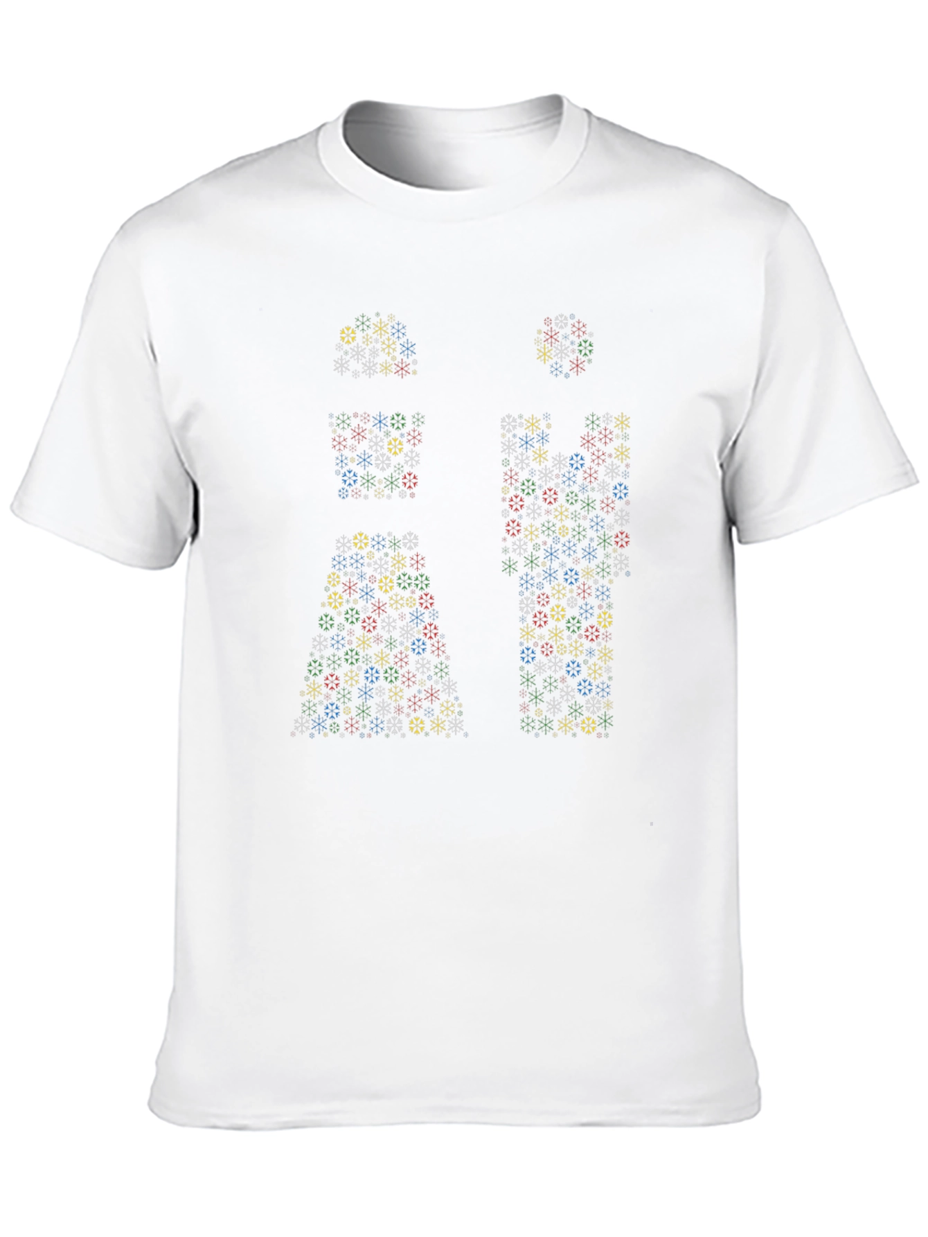 Geometric Snowflake Mens Black T-Shirt