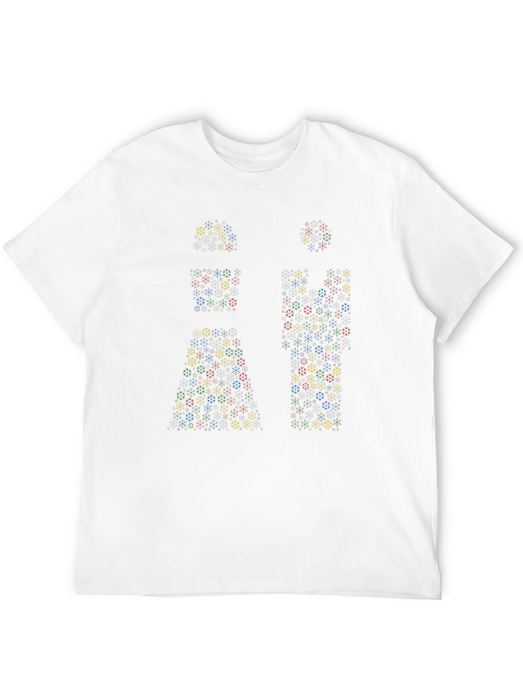 Geometric Snowflake Mens Black T-Shirt