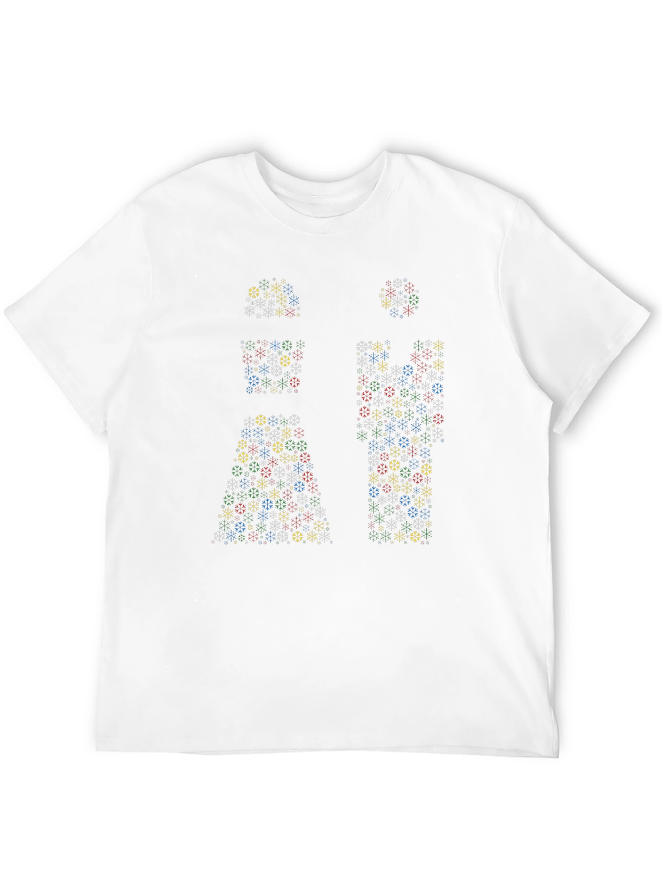 Geometric Snowflake Mens Black T-Shirt