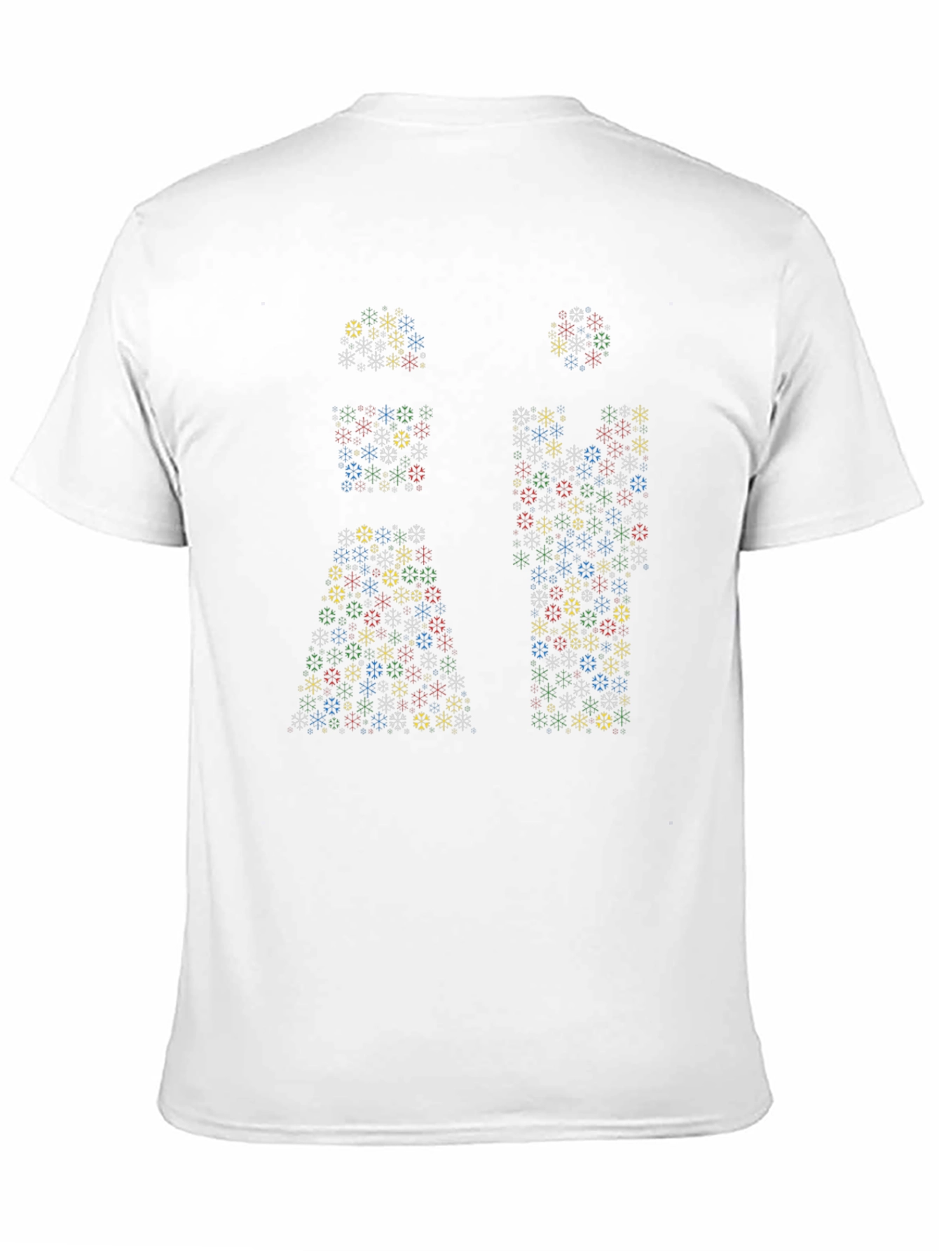 Geometric Snowflake Mens Black T-Shirt