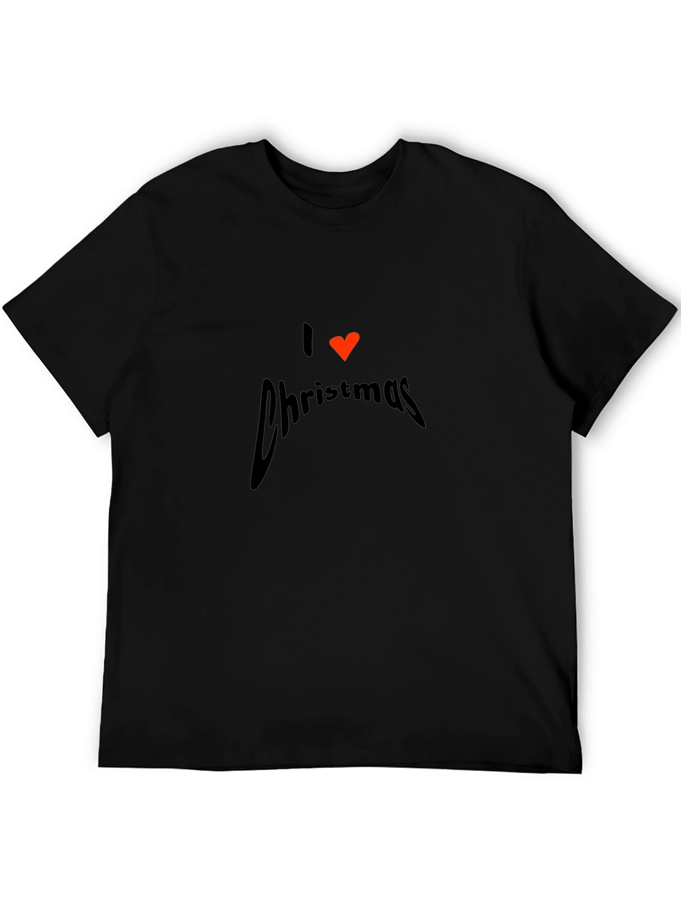 I Love Christmas Graphic T-Shirt - Black