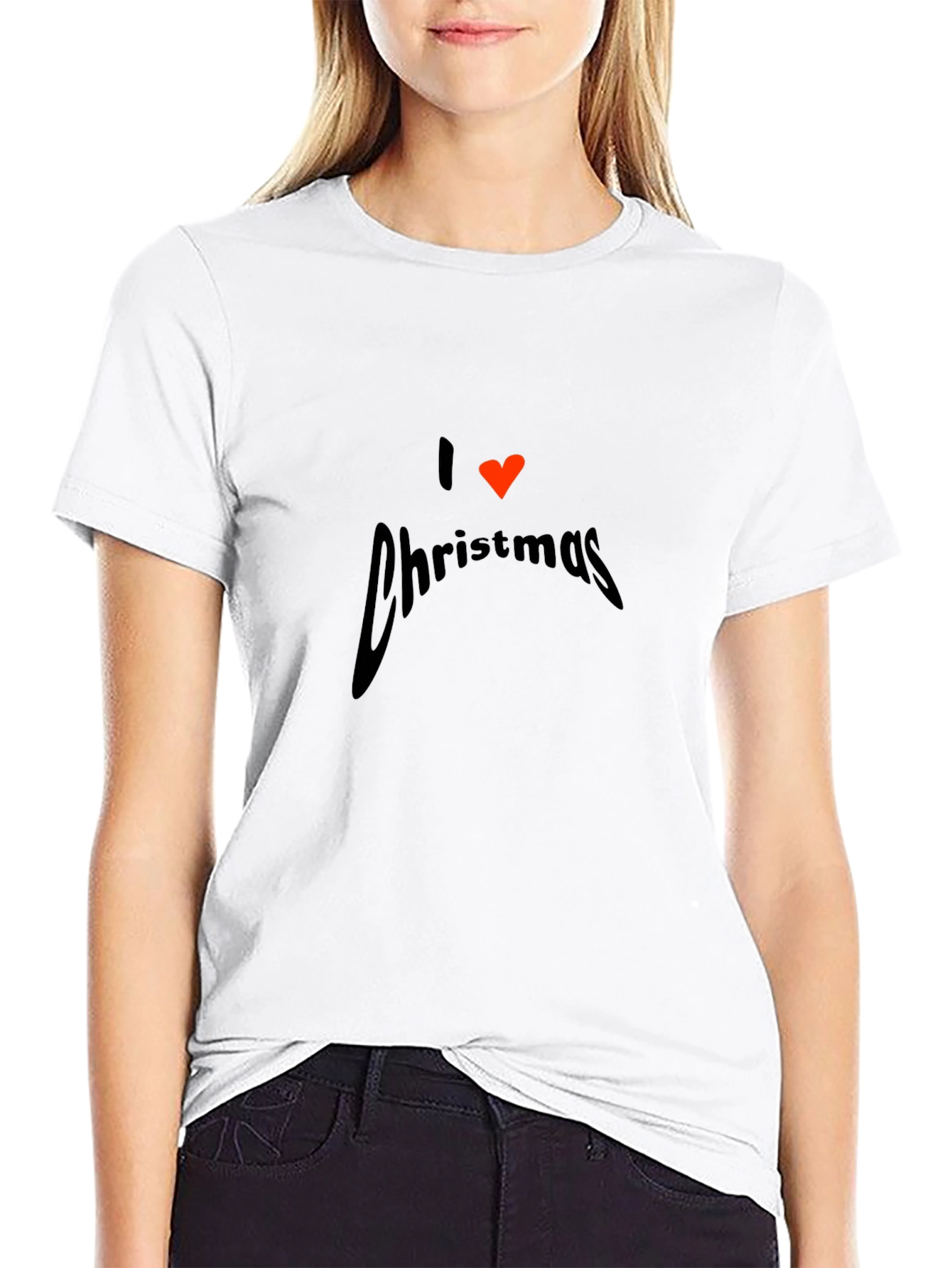 I Love Christmas Graphic T-Shirt - Black