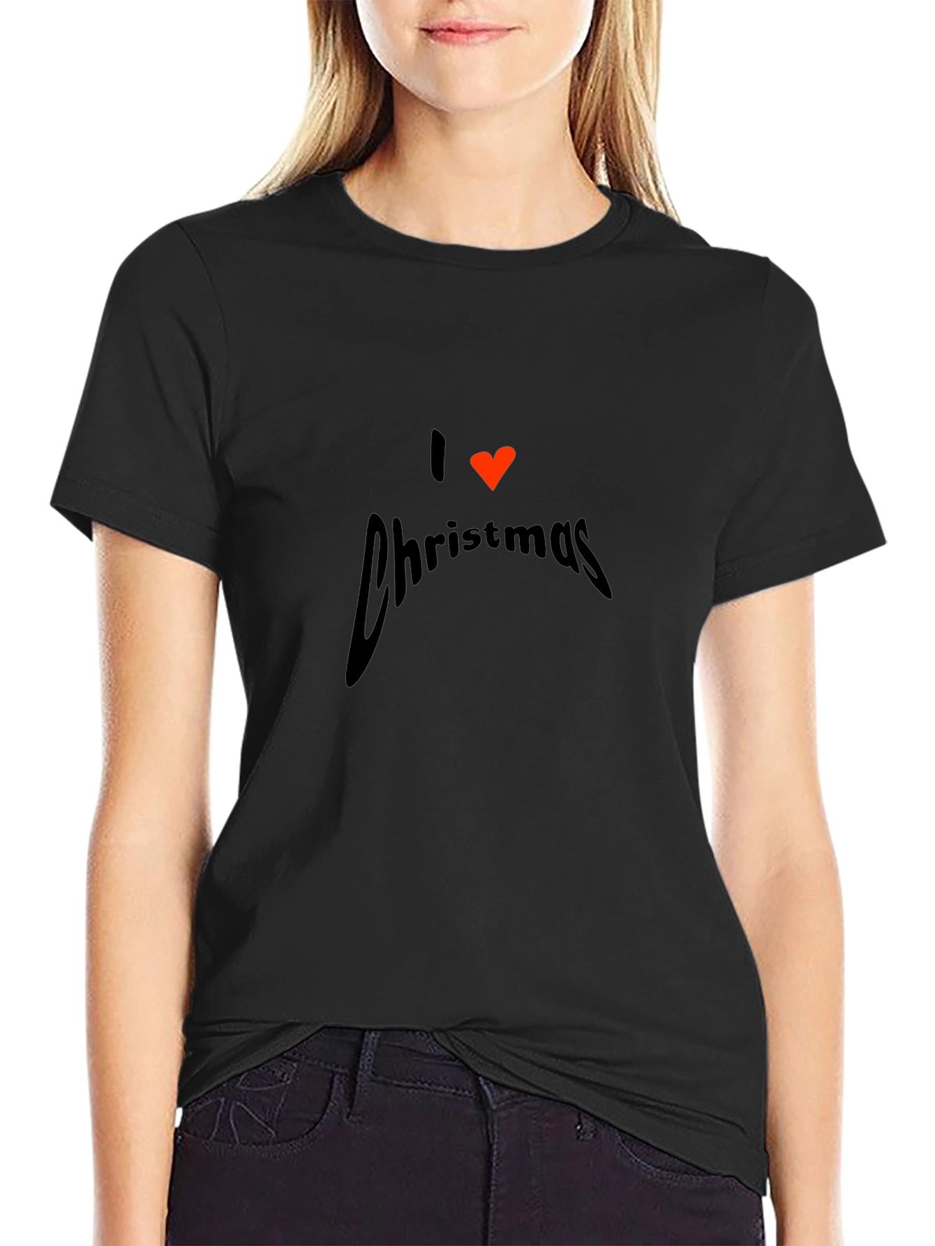 I Love Christmas Graphic T-Shirt - Black