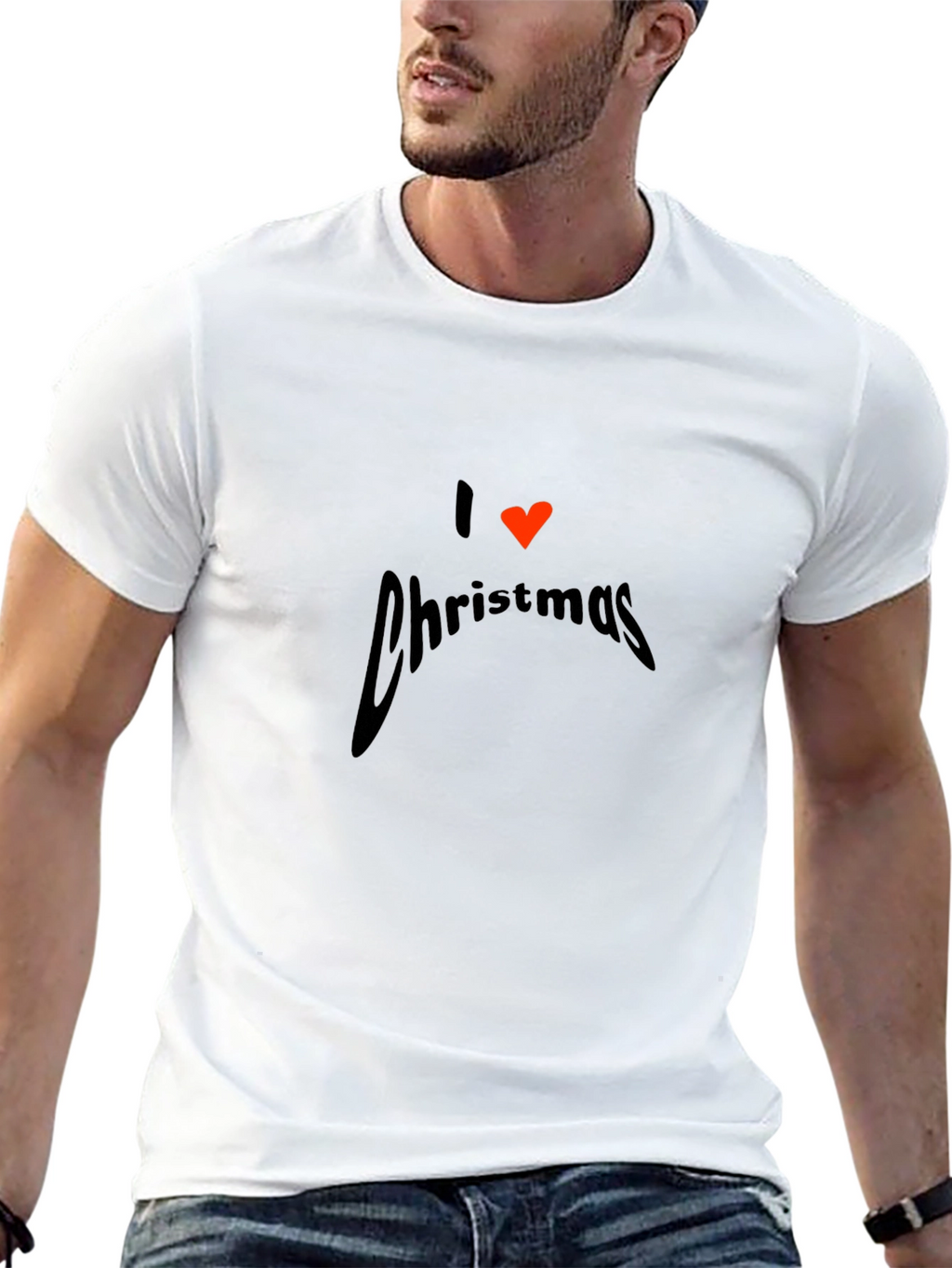 I Love Christmas Graphic T-Shirt - Black