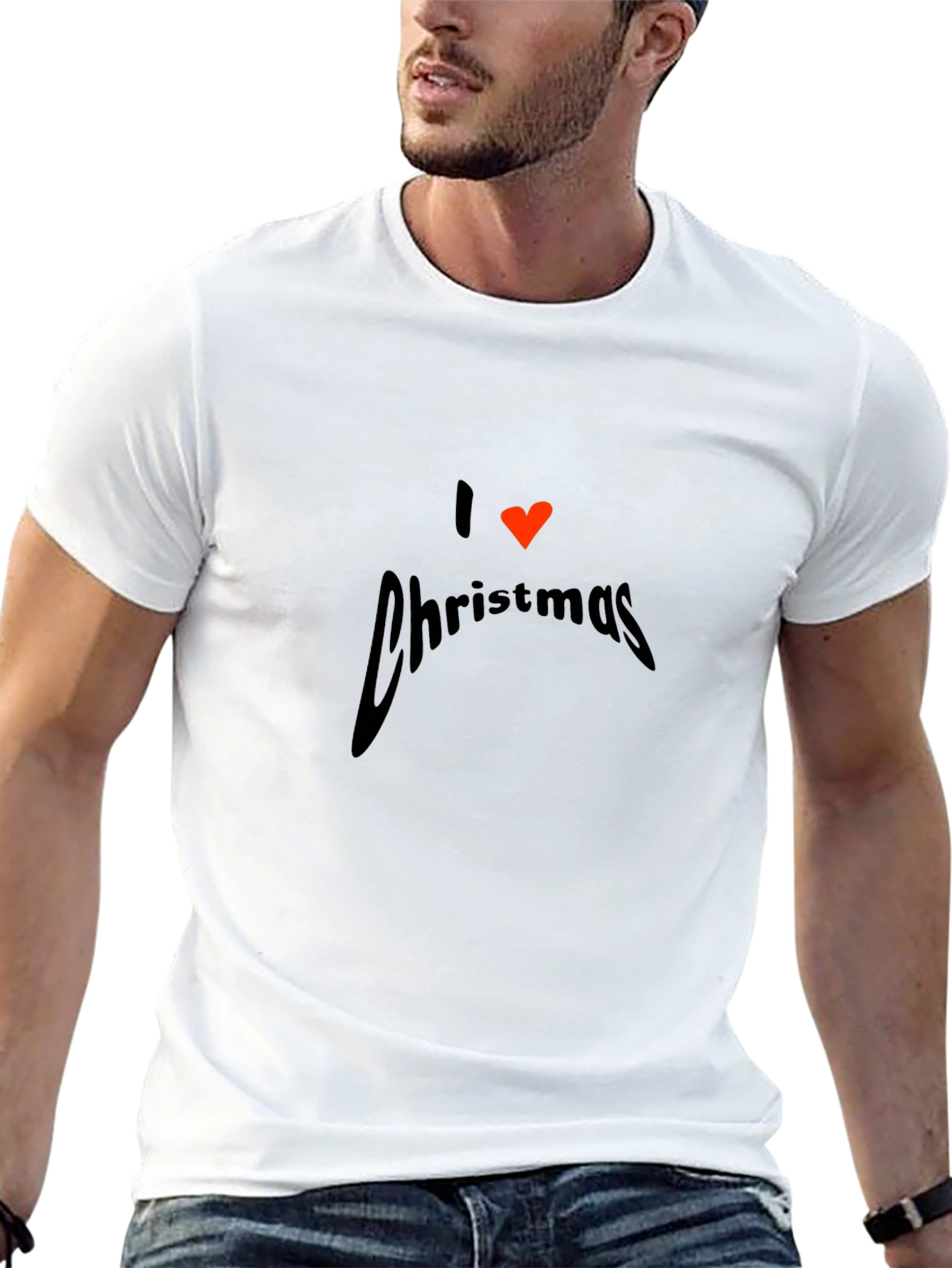 I Love Christmas Graphic T-Shirt - Black
