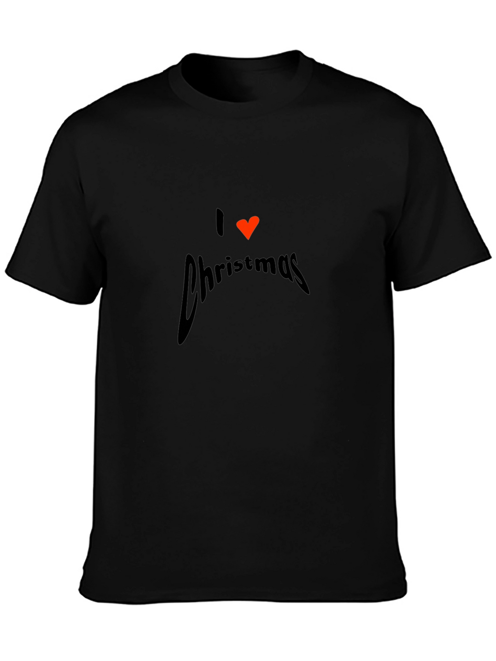 I Love Christmas Graphic T-Shirt - Black