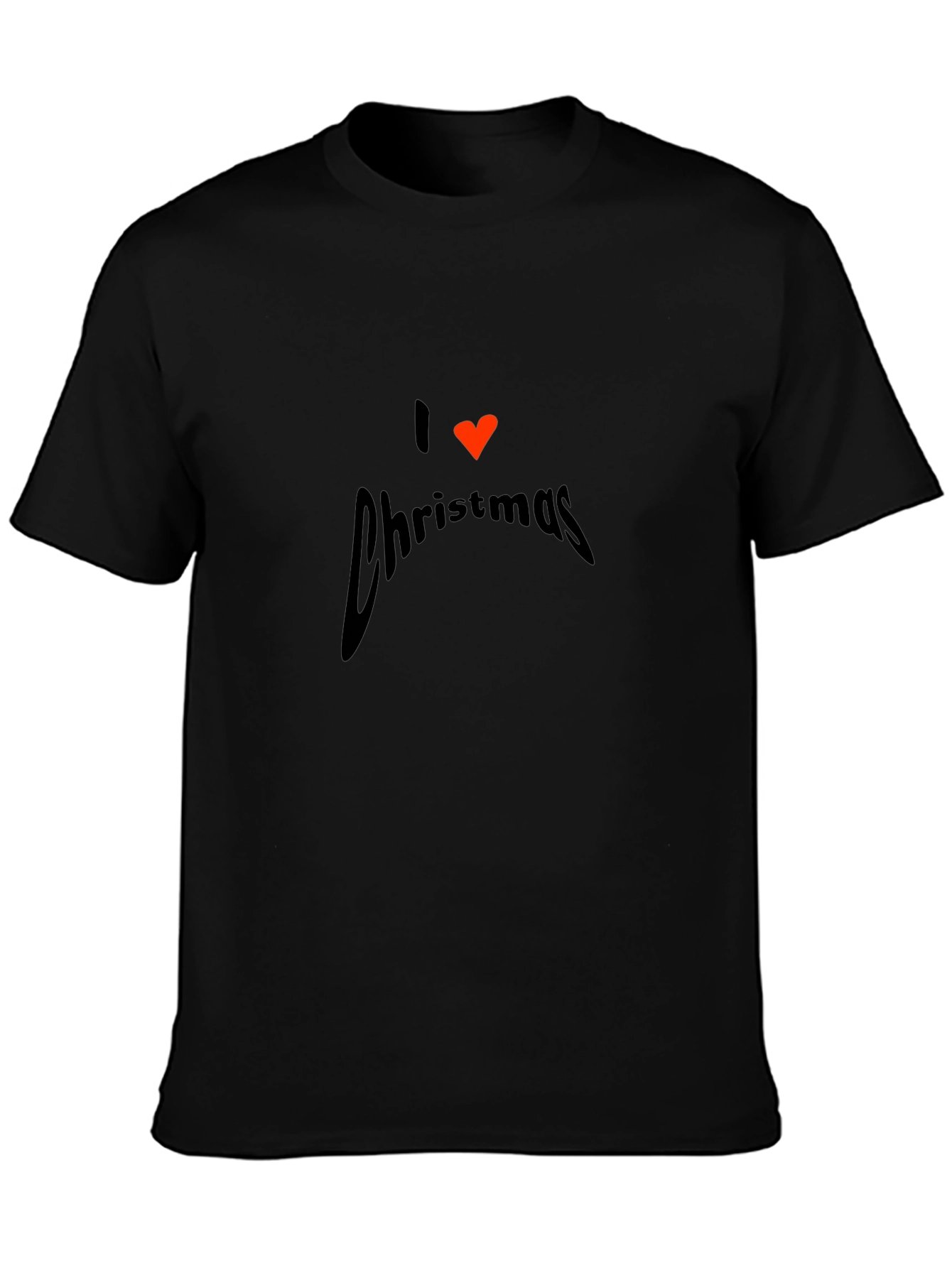 I Love Christmas Graphic T-Shirt - Black