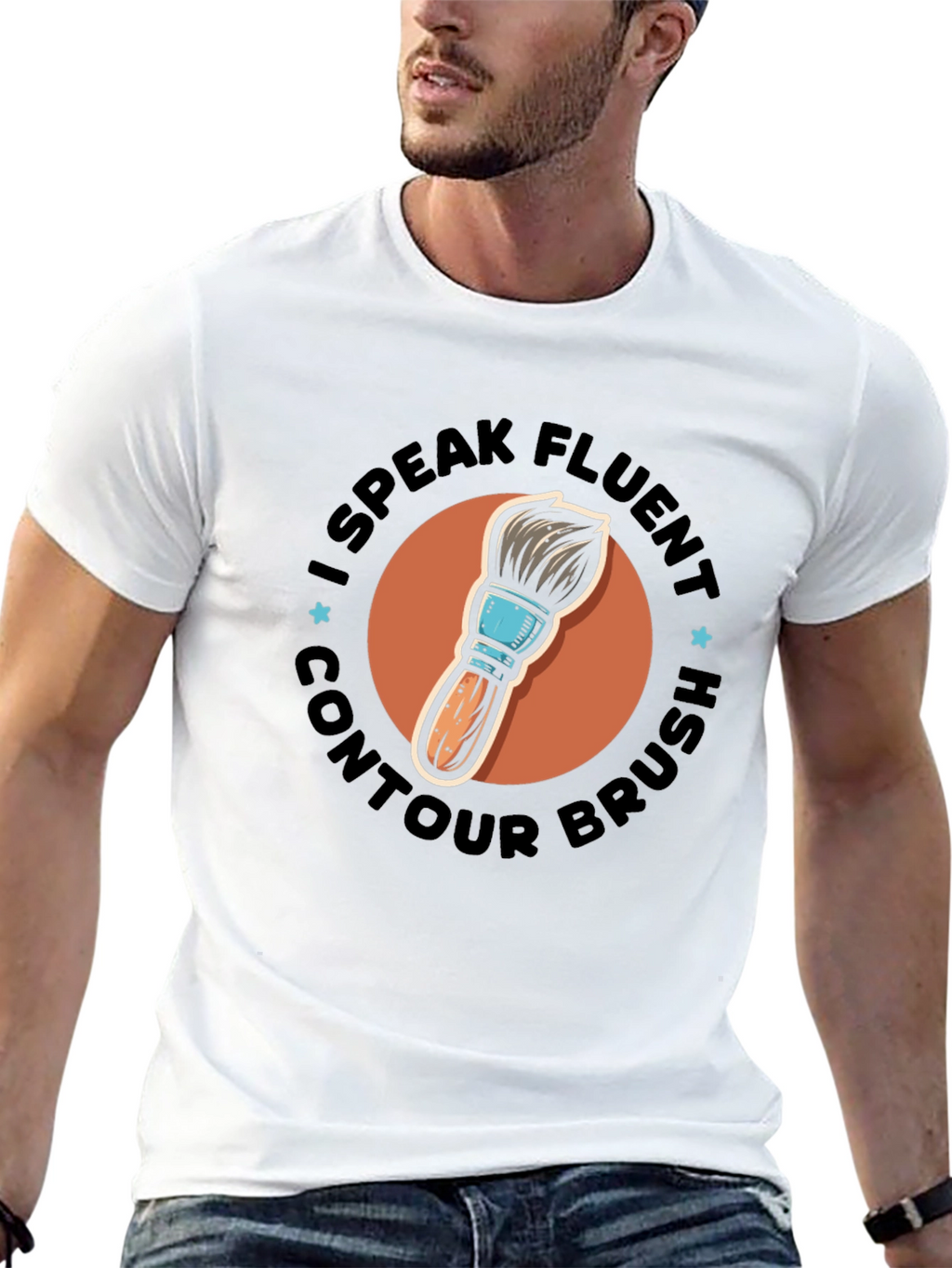 I Speak Fluent Contour Brush Black Tee