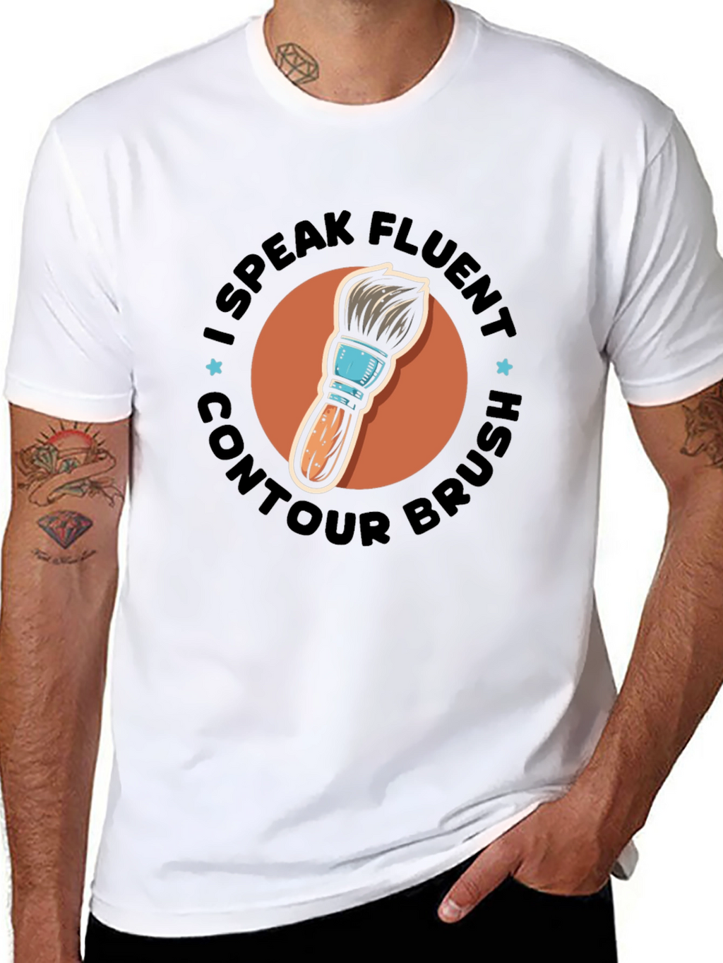 I Speak Fluent Contour Brush Black Tee