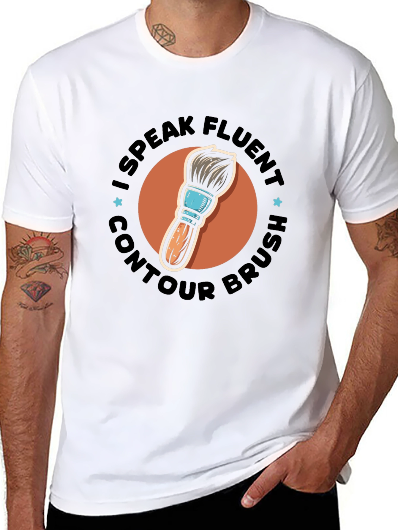 I Speak Fluent Contour Brush Black Tee