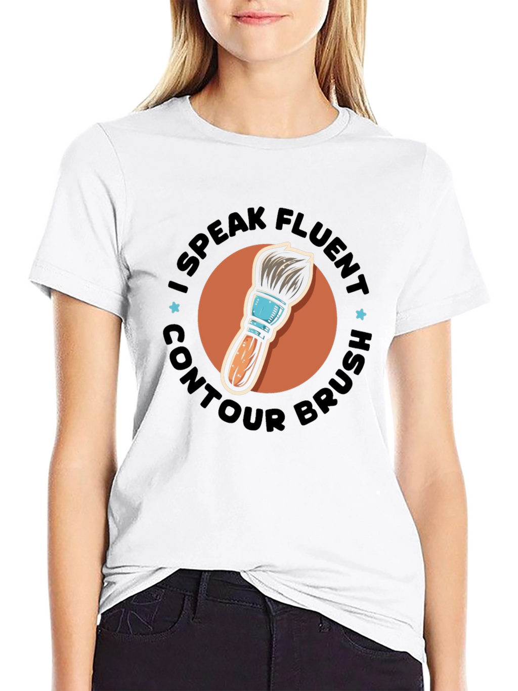 I Speak Fluent Contour Brush Black Tee