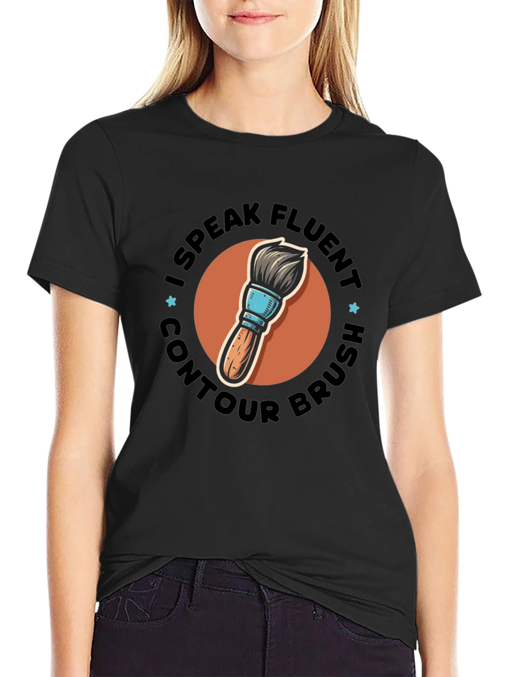 I Speak Fluent Contour Brush Black Tee