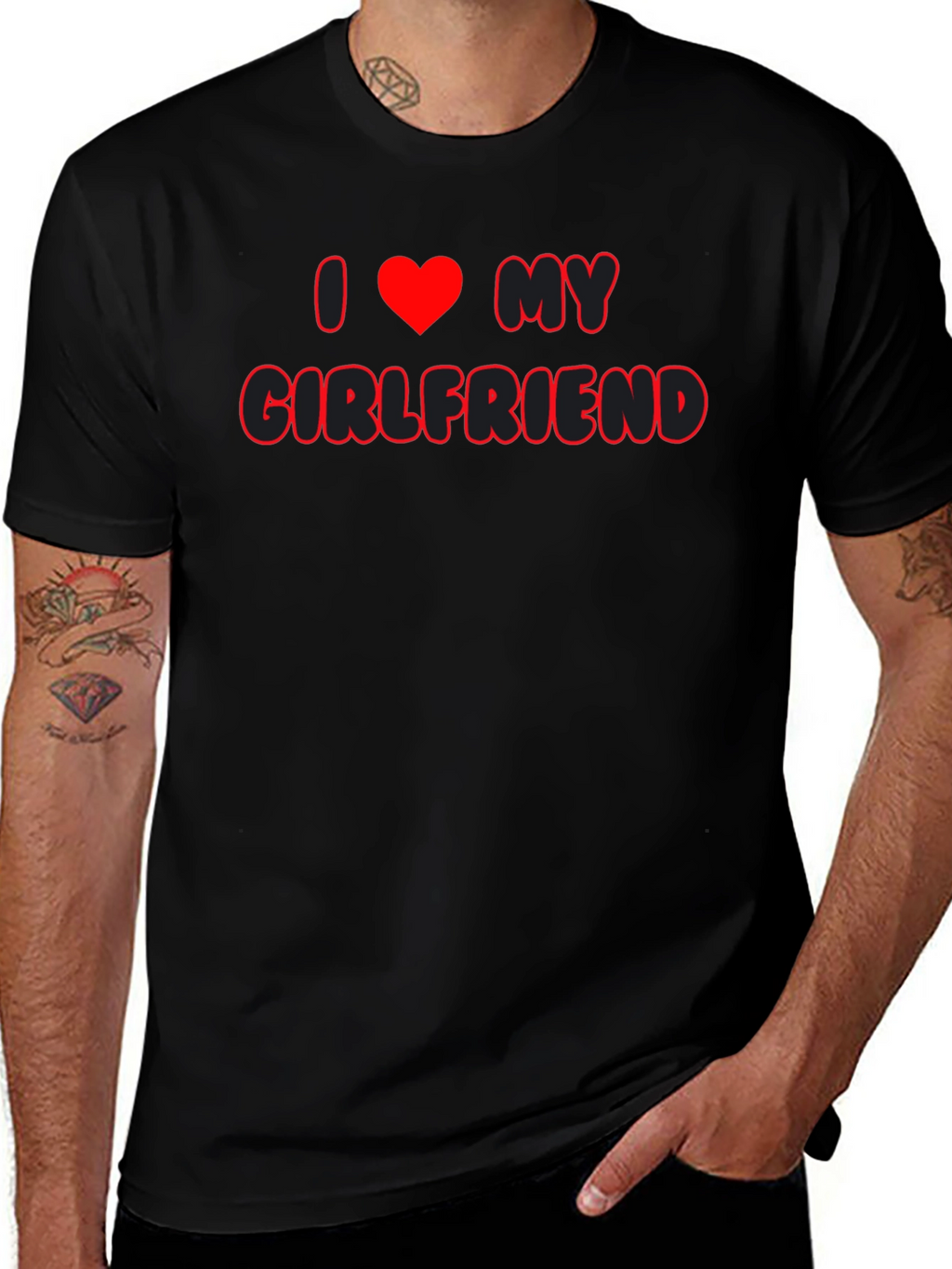 I Heart My Girlfriend Black T-Shirt