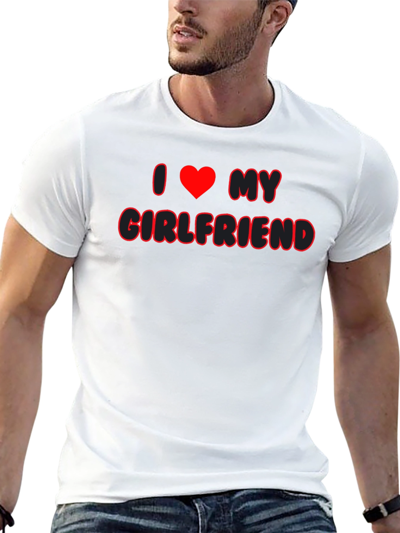 I Heart My Girlfriend Black T-Shirt