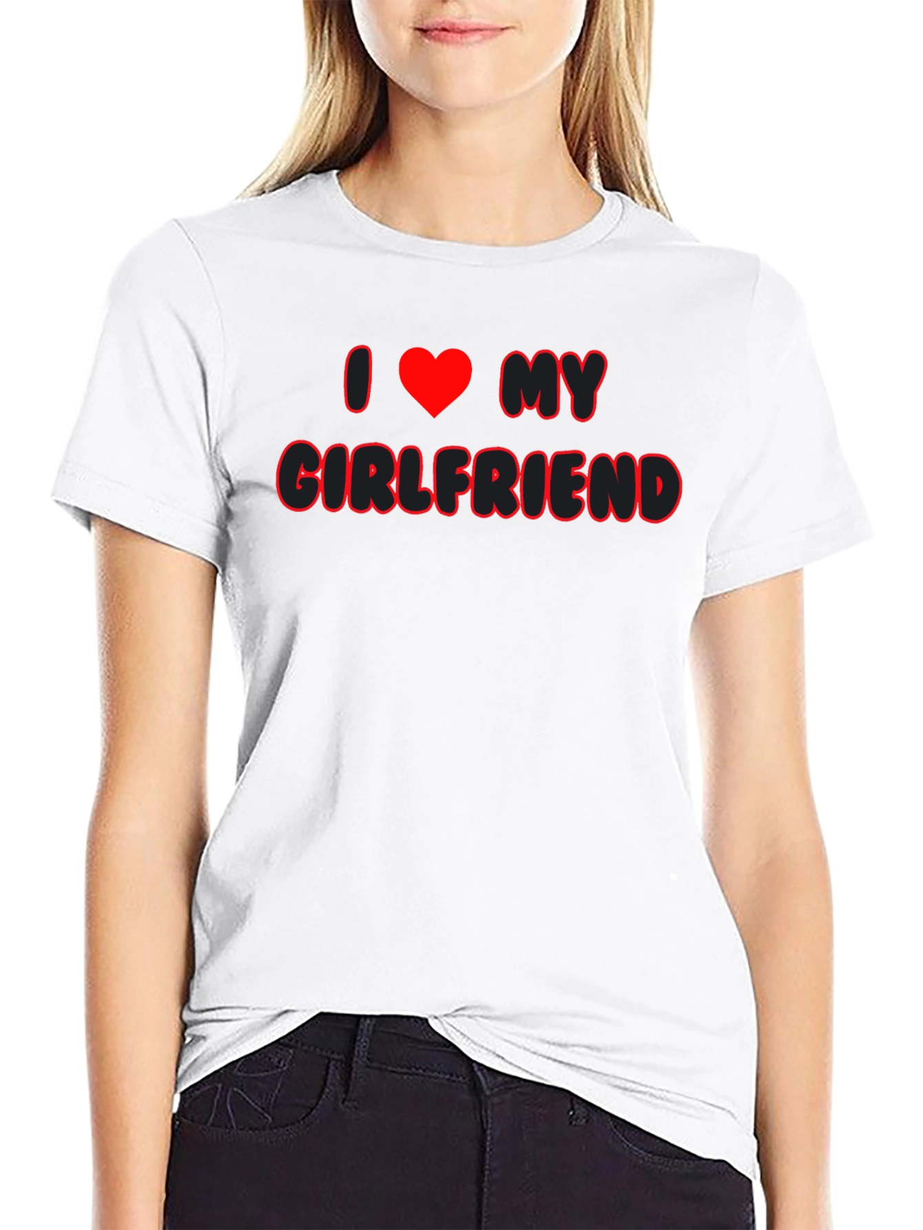 I Heart My Girlfriend Black T-Shirt