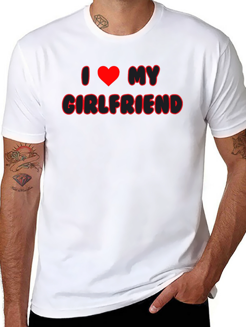 I Heart My Girlfriend Black T-Shirt