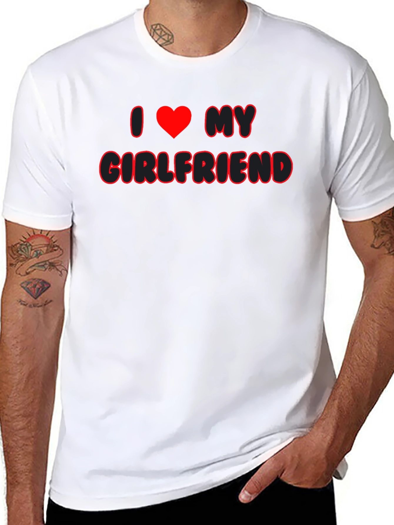 I Heart My Girlfriend Black T-Shirt