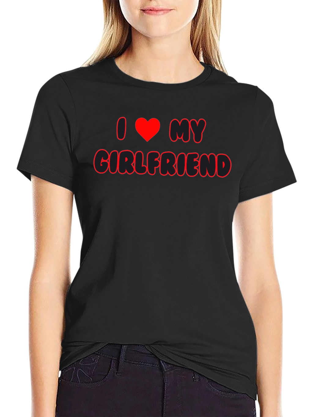 I Heart My Girlfriend Black T-Shirt