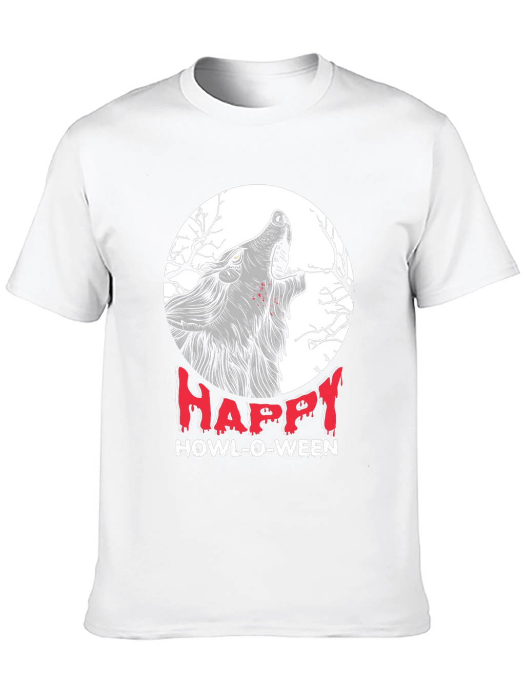 Happy Howl-O-Ween Wolf Graphic T-Shirt