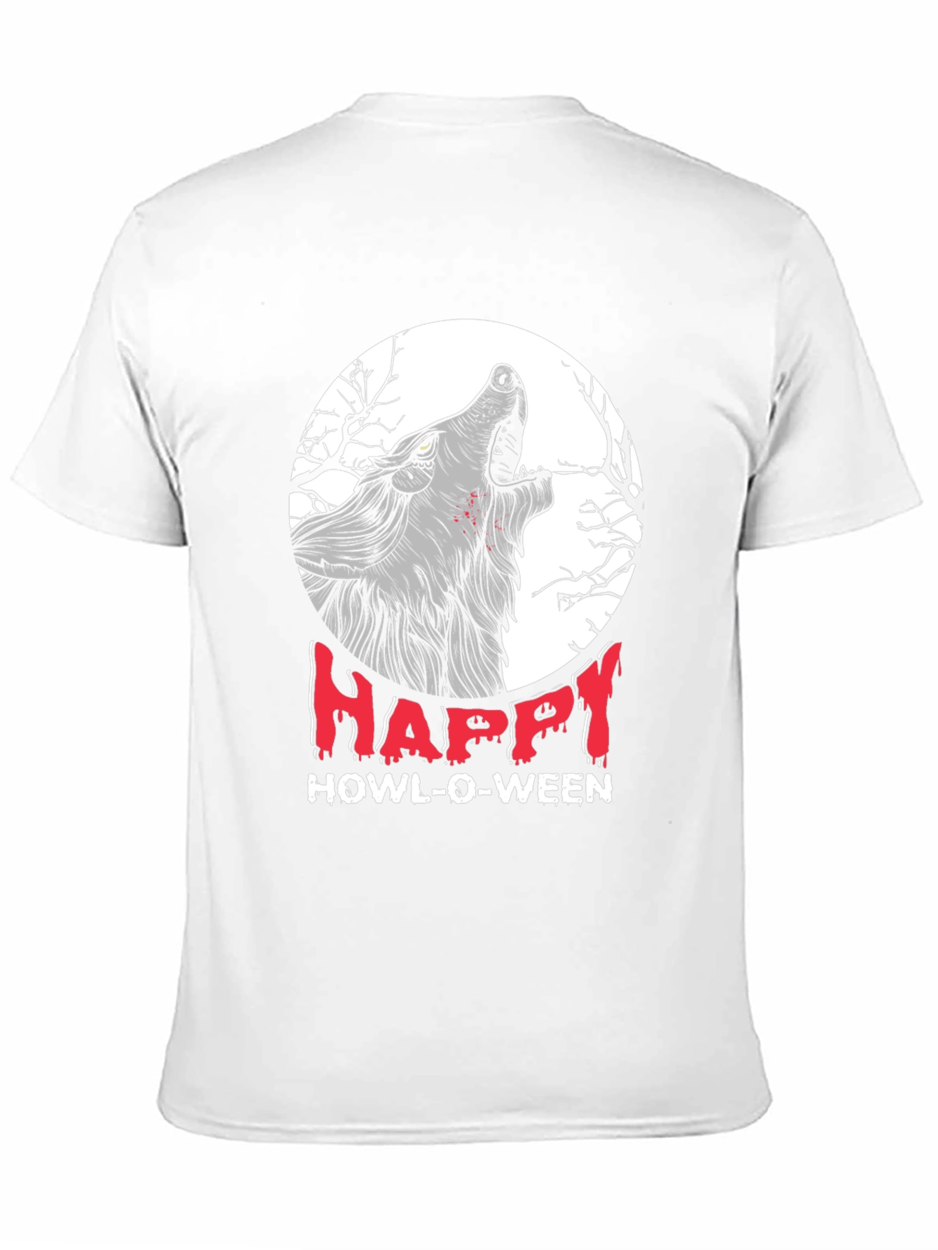 Happy Howl-O-Ween Wolf Graphic T-Shirt