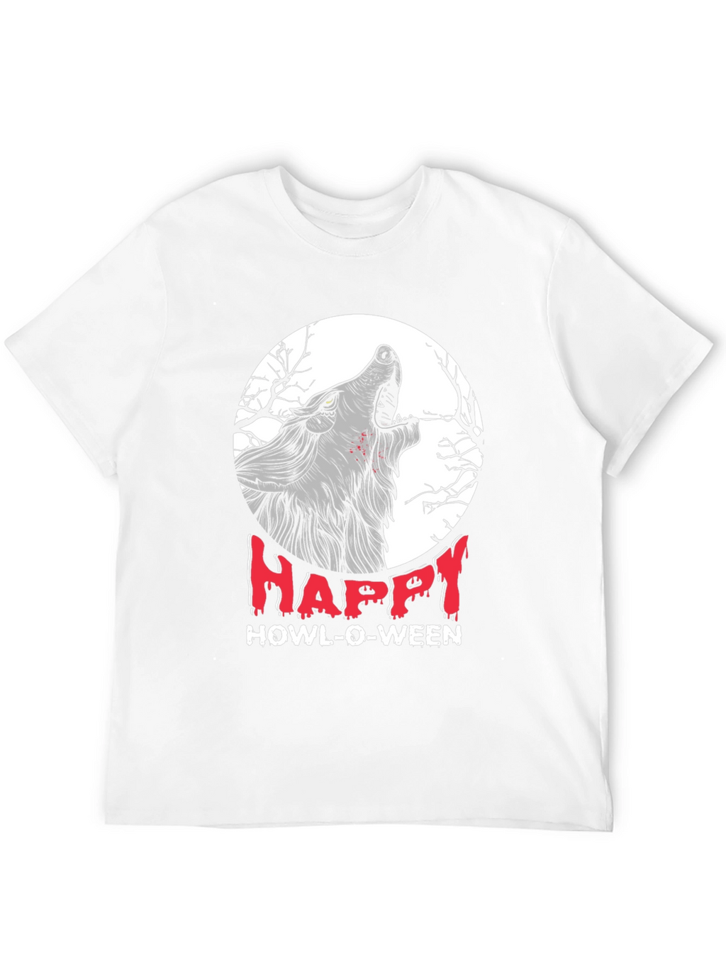 Happy Howl-O-Ween Wolf Graphic T-Shirt