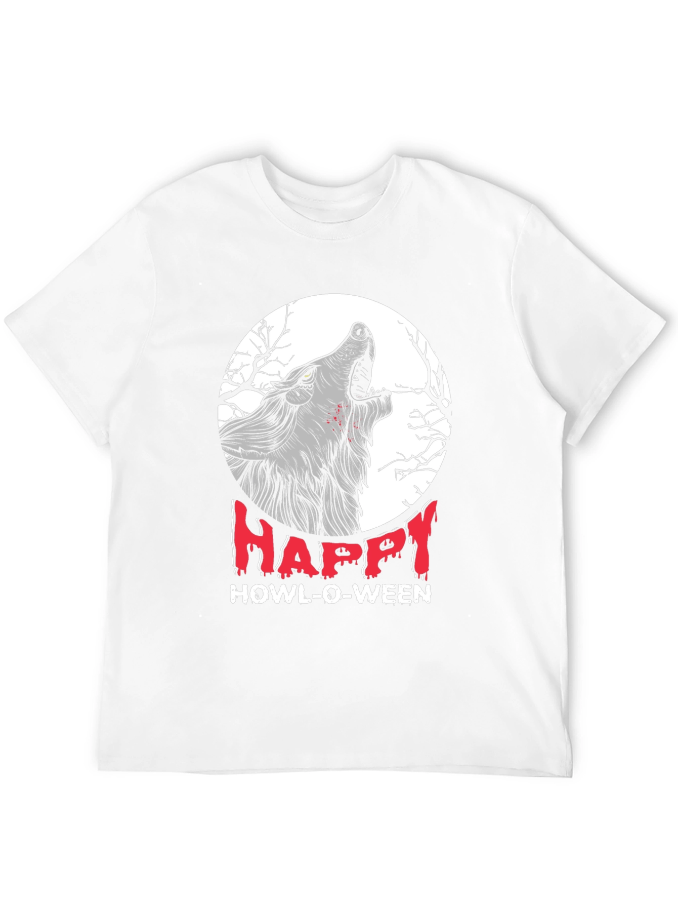 Happy Howl-O-Ween Wolf Graphic T-Shirt