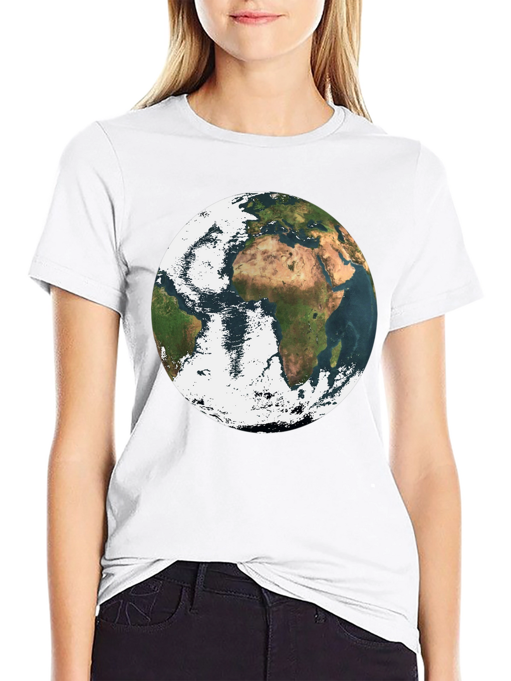 Earth Graphic Print Black T-Shirt