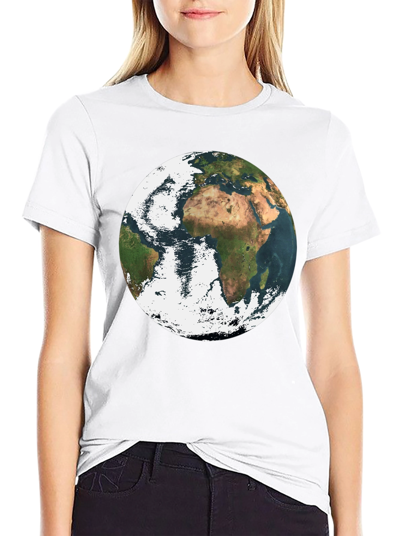 Earth Graphic Print Black T-Shirt