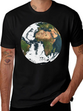 Earth Graphic Print Black T-Shirt