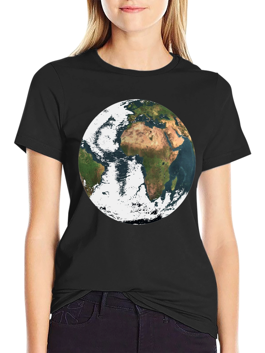 Earth Graphic Print Black T-Shirt