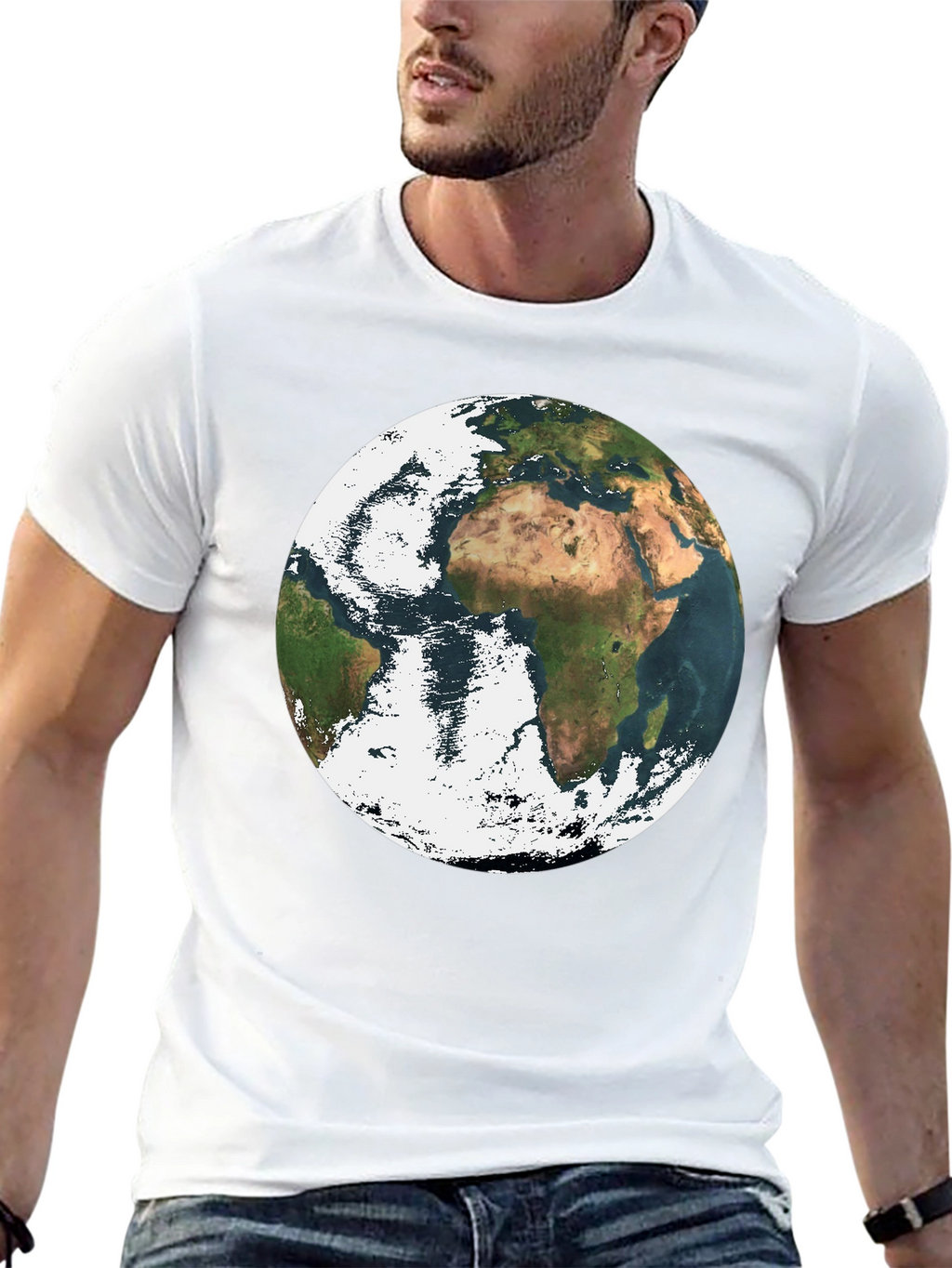 Earth Graphic Print Black T-Shirt