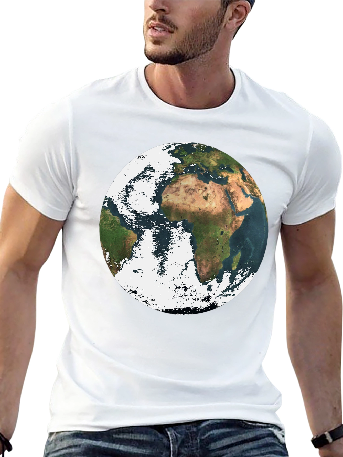 Earth Graphic Print Black T-Shirt