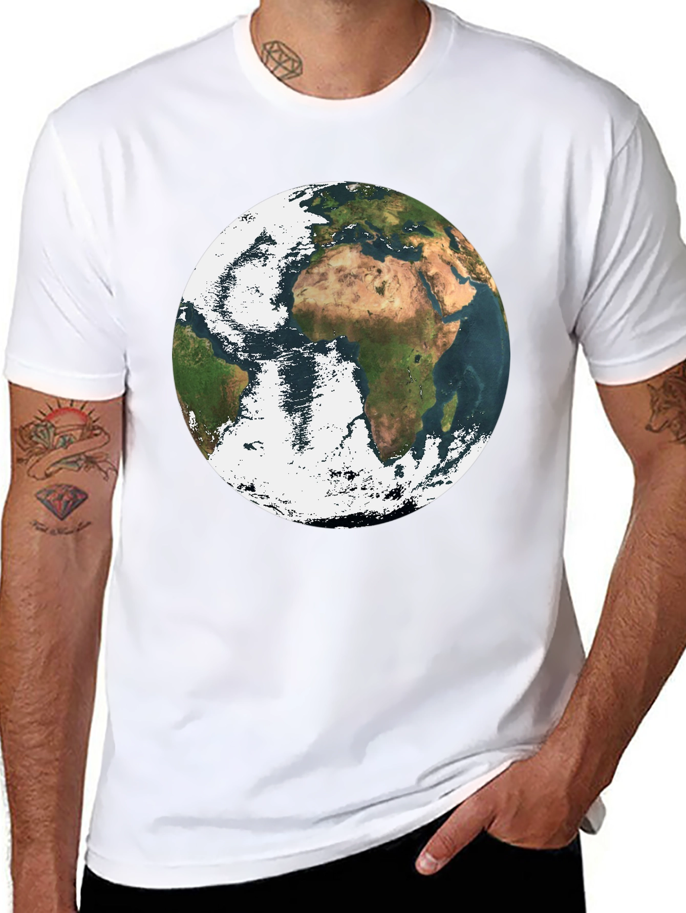 Earth Graphic Print Black T-Shirt