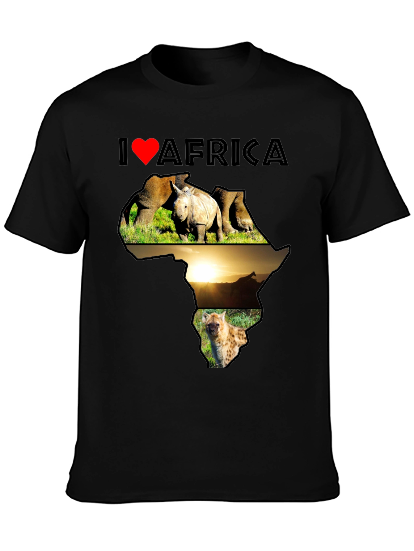 I Love Africa T-Shirt - Wildlife & Continent Design