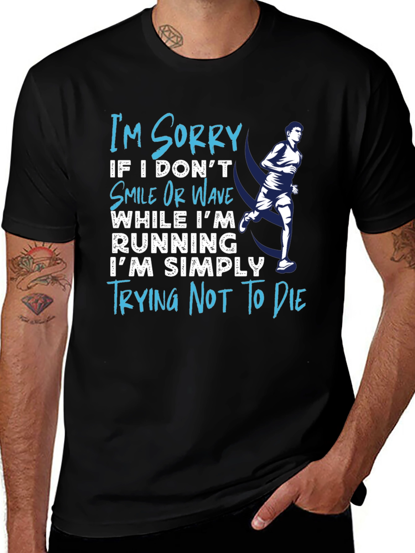Funny Running T-Shirt - Trying Not To Die Tee