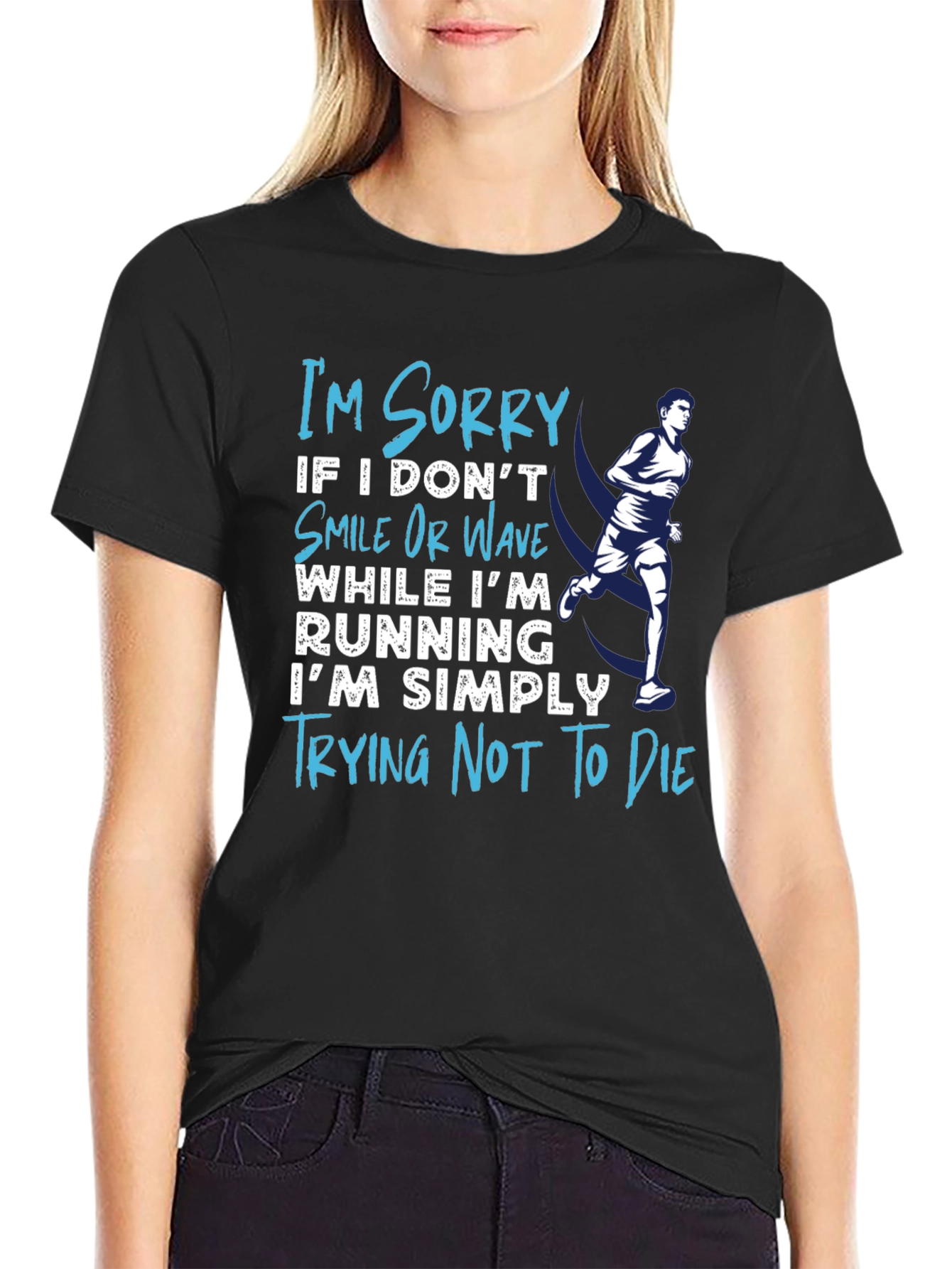 Funny Running T-Shirt - Trying Not To Die Tee