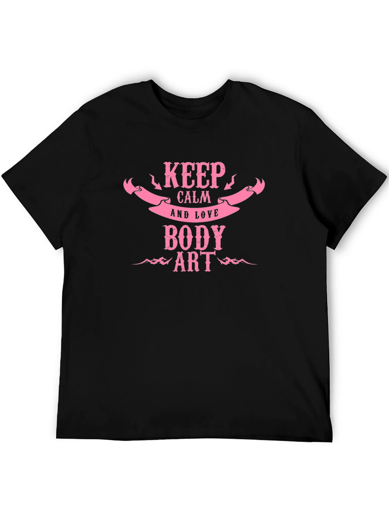 Keep Calm and Love Body Art Black T-Shirt